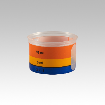 Printed 10ml 25mm plastic measuring cup