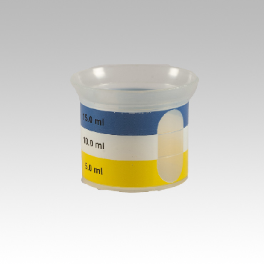 Printed 15ml 25mm plastic measuring cup